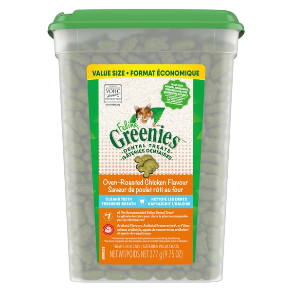 Gâteries dentaires pour chats adultes FELINE GREENIES saveur de poulet rôti au four image 1