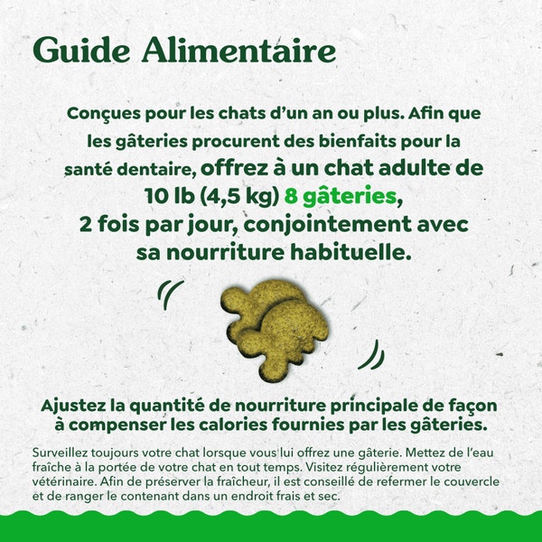 Gâteries dentaires pour chats adultes FELINE GREENIES saveur d’herbe à chat image 2
