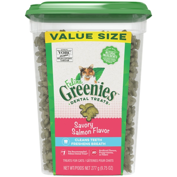 GREENIES™ FELINE Adult Dental Savory Salmon Flavour, Tub image 1