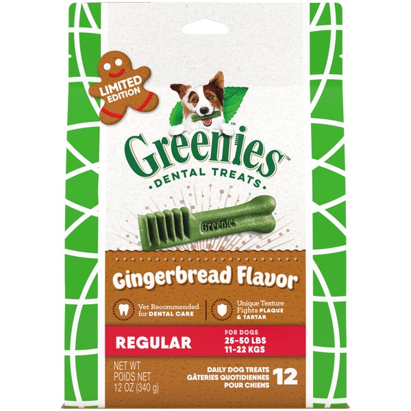 GREENIES™ Gingerbread Flavour Regular Size Dental Dog Treats image 1