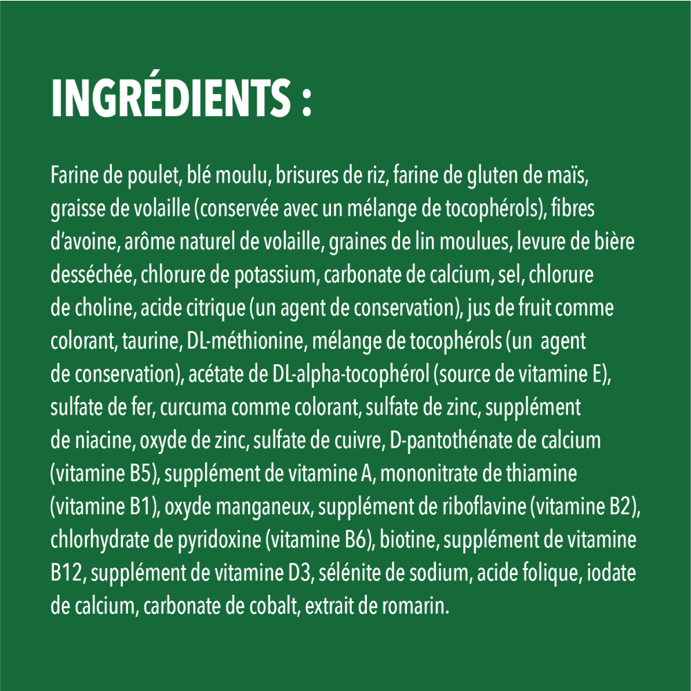 Gâteries dentaires pour chats adultes FELINE GREENIES(MC) saveur de poulet rôti au four ingredients image
