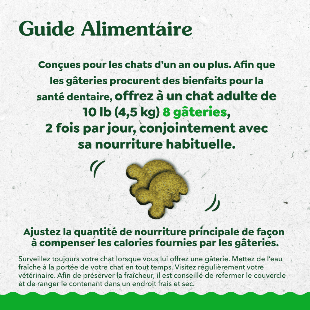 Gâteries dentaires pour chats adultes FELINE GREENIES saveur de poulet rôti au four feeding guidelines image