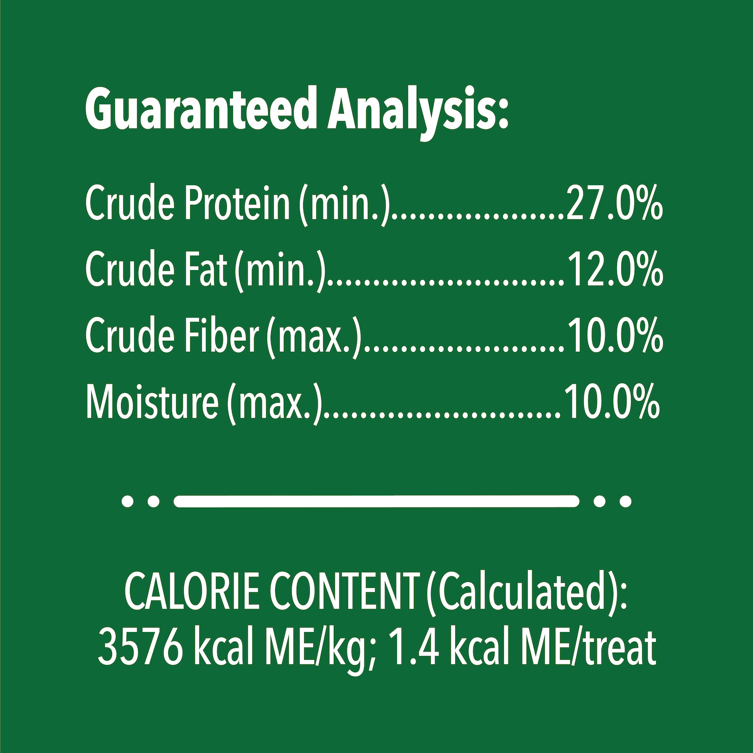 GREENIES™ FELINE Adult Dental Oven Roasted Chicken Flavour guaranteed analysis image