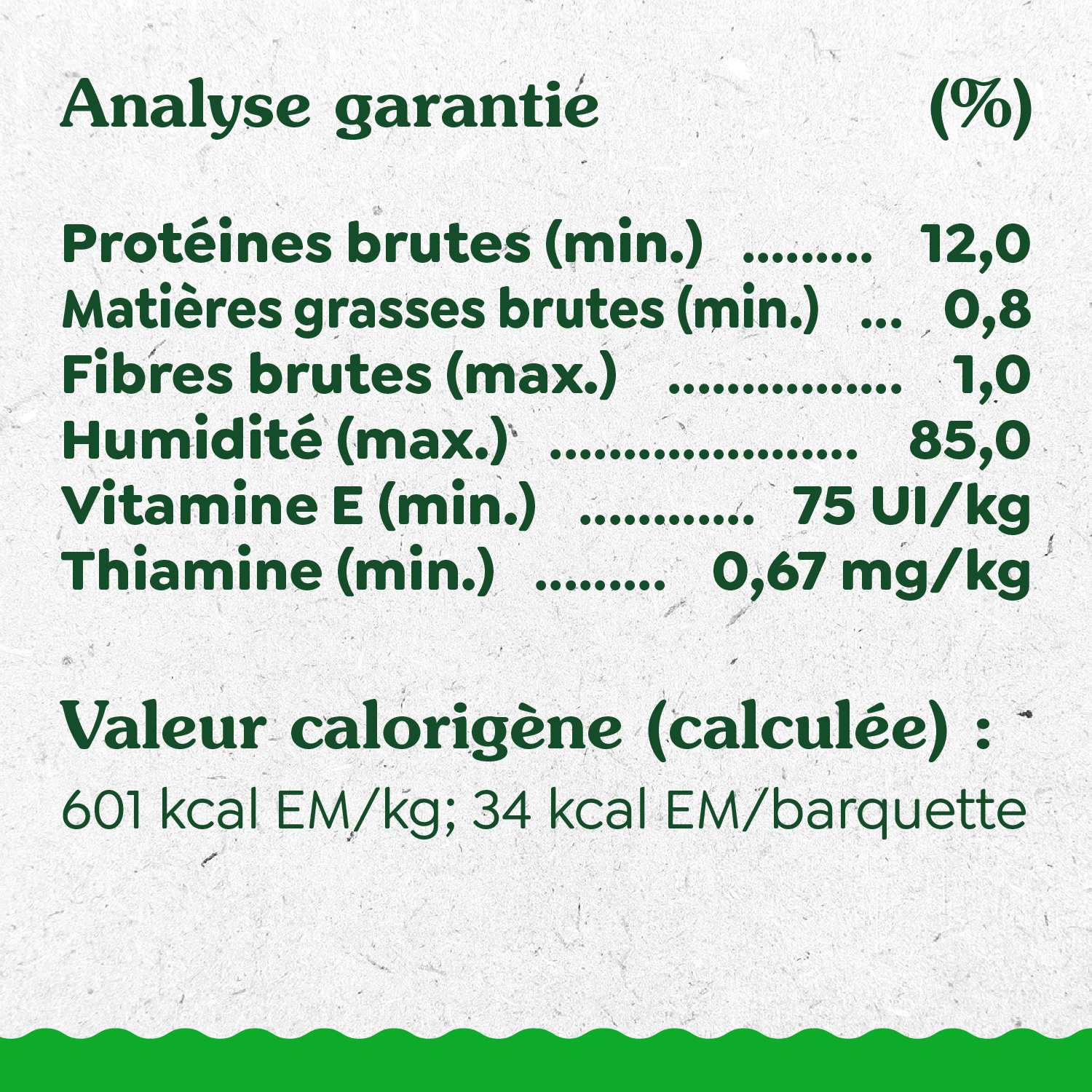 GREENIES(MC) GARNITURE DE REPAS Recette avec poulet, pois, pommes et riz brun guaranteed analysis image
