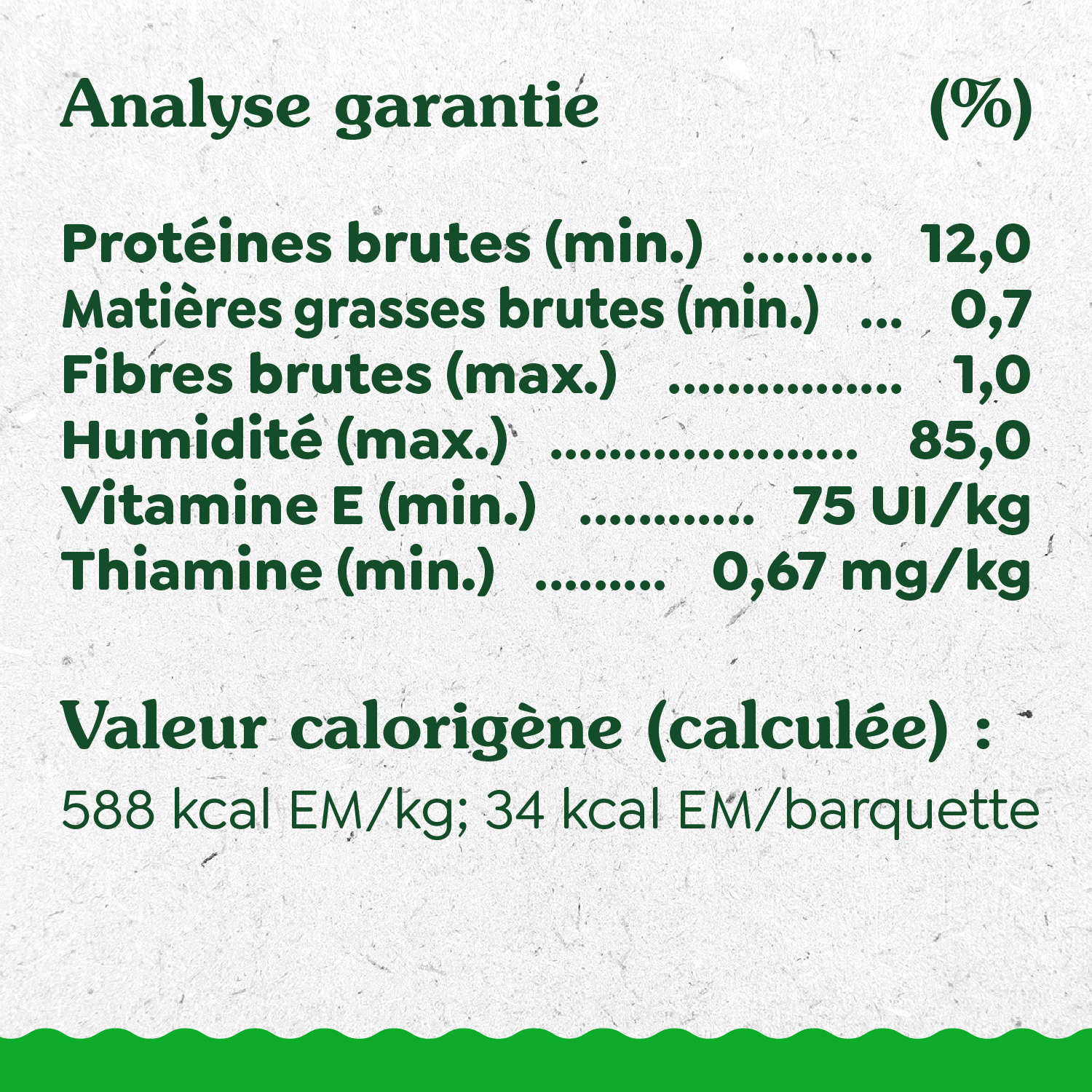 GREENIES(MC) GARNITURE DE REPAS Recette avec poulet, haricots verts et patates douces guaranteed analysis image