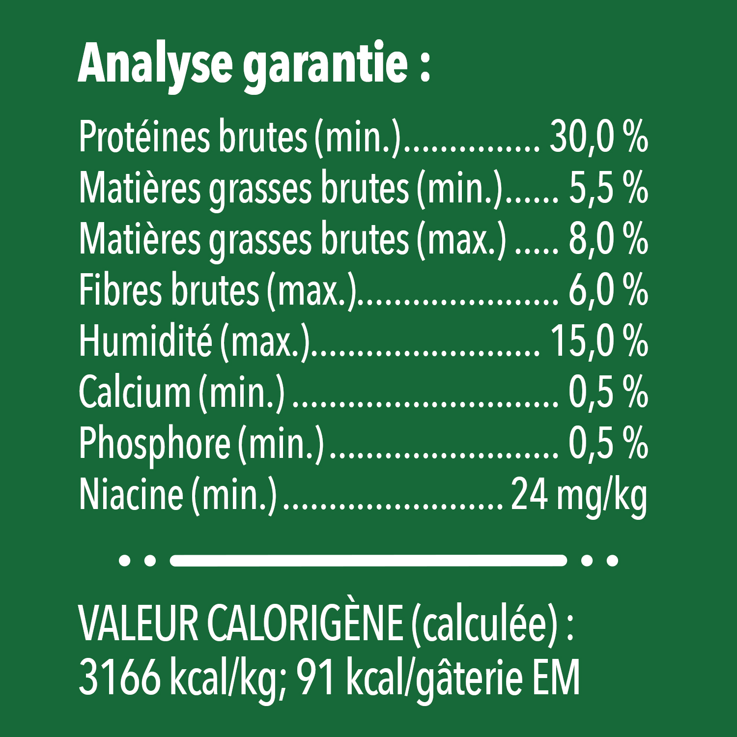 Gâteries dentaires pour chiens adultes GREENIES(MC) Original format moyen guaranteed analysis image