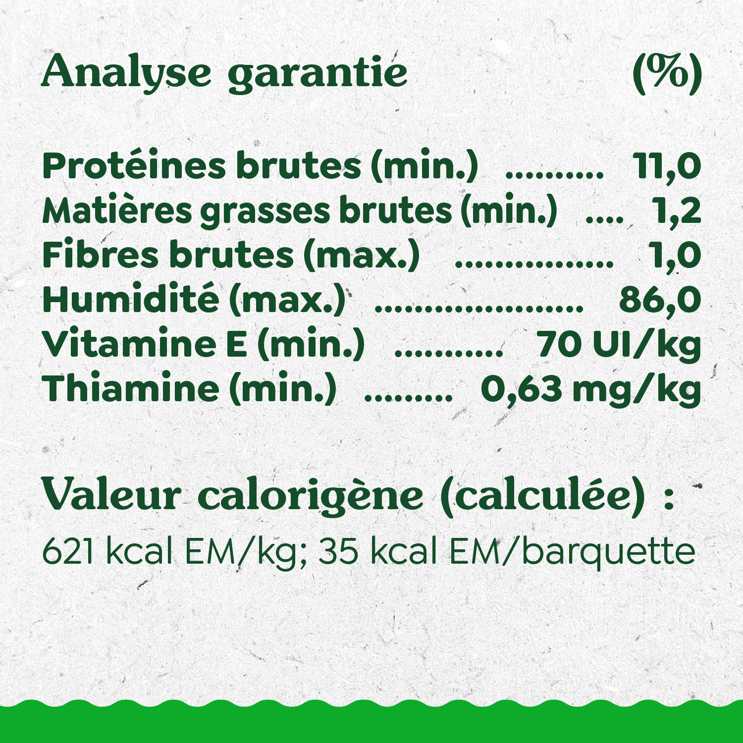 GREENIES(MC) GARNITURE DE REPAS Recette avec canard, brocoli, carottes et orge guaranteed analysis image