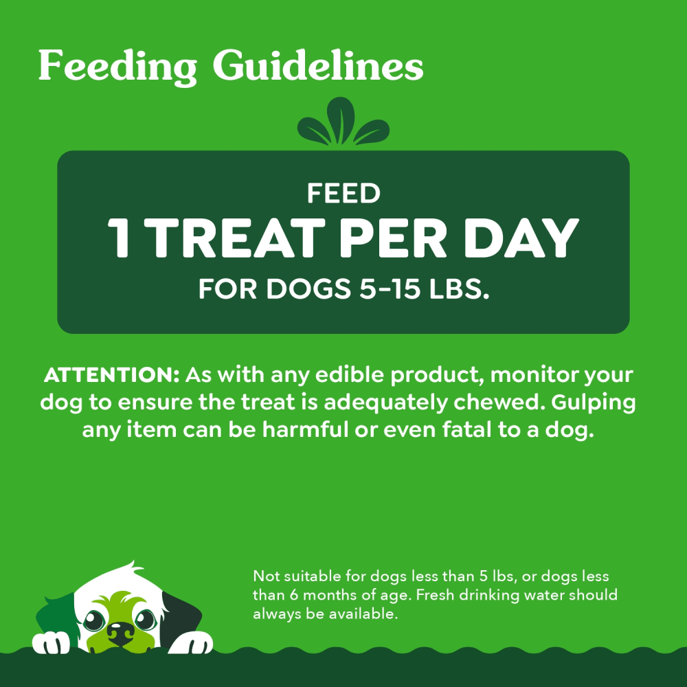 GREENIES™ Puppy TEENIE Dental Care Treats feeding guidelines image