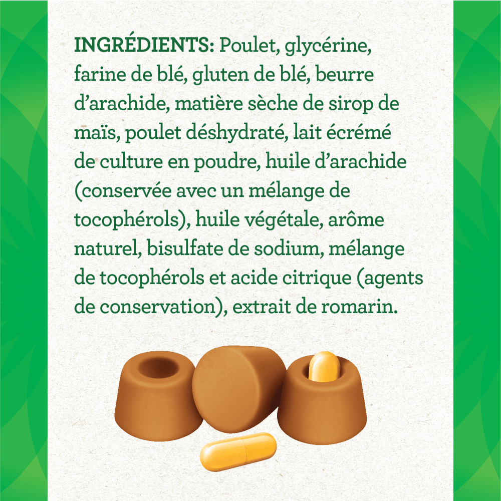 Gâteries pour chiens adultes GREENIES(MC) PILL POCKETS(MC) format pour capsules saveur de beurre d'arachide ingredients image