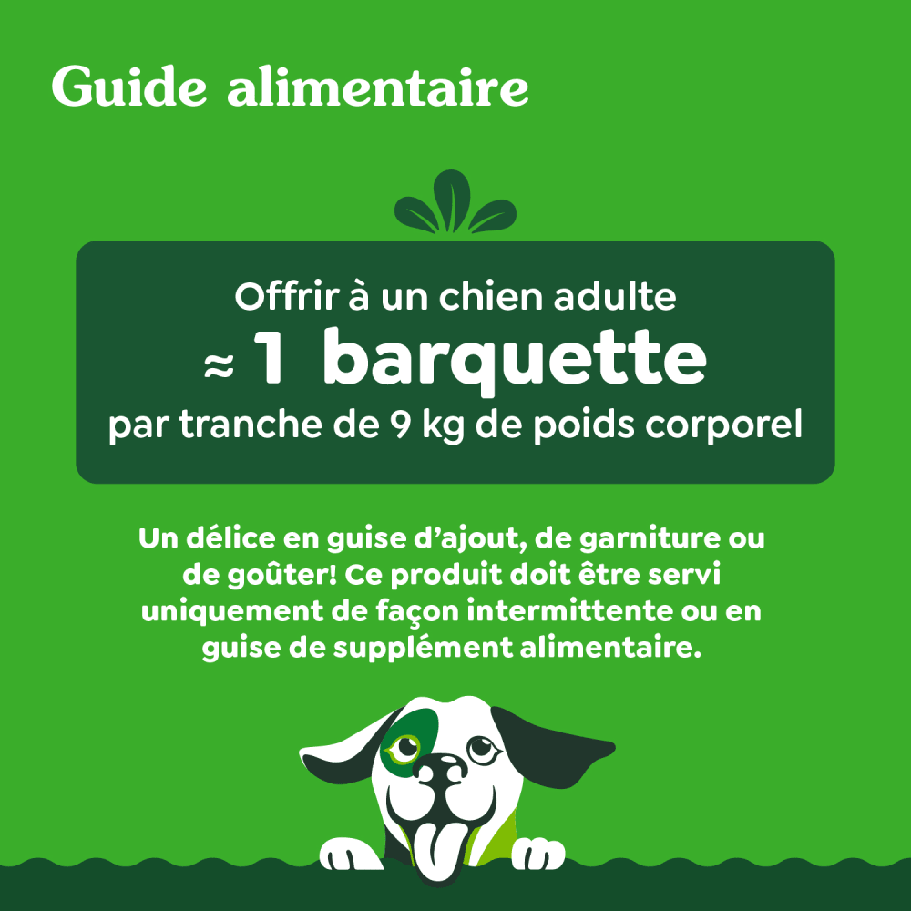 GREENIES(MC) GARNITURE DE REPAS Recette avec poulet, haricots verts et patates douces feeding guidelines image