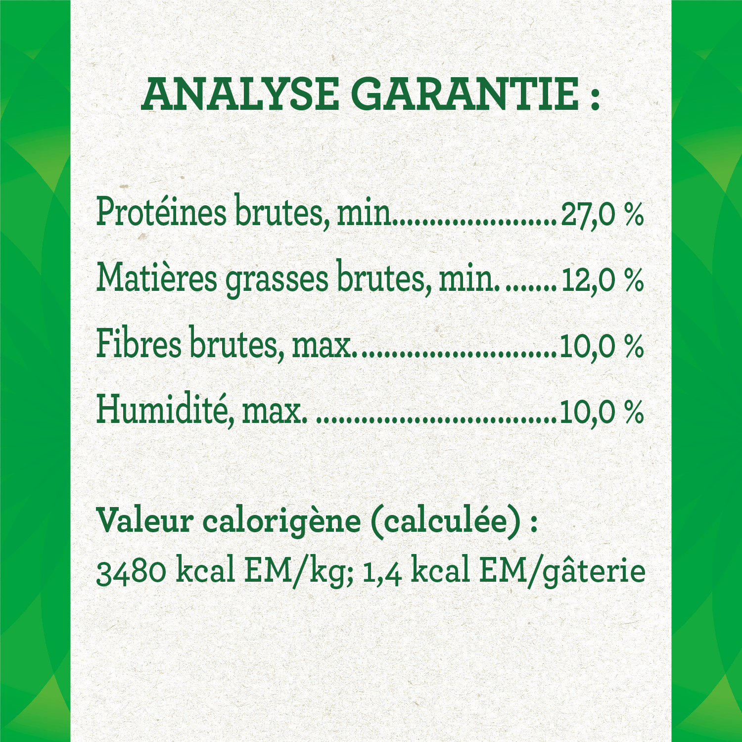 Gâteries dentaires pour chats adultes FELINE GREENIES(MC) saveur d'herbe à chat guaranteed analysis image