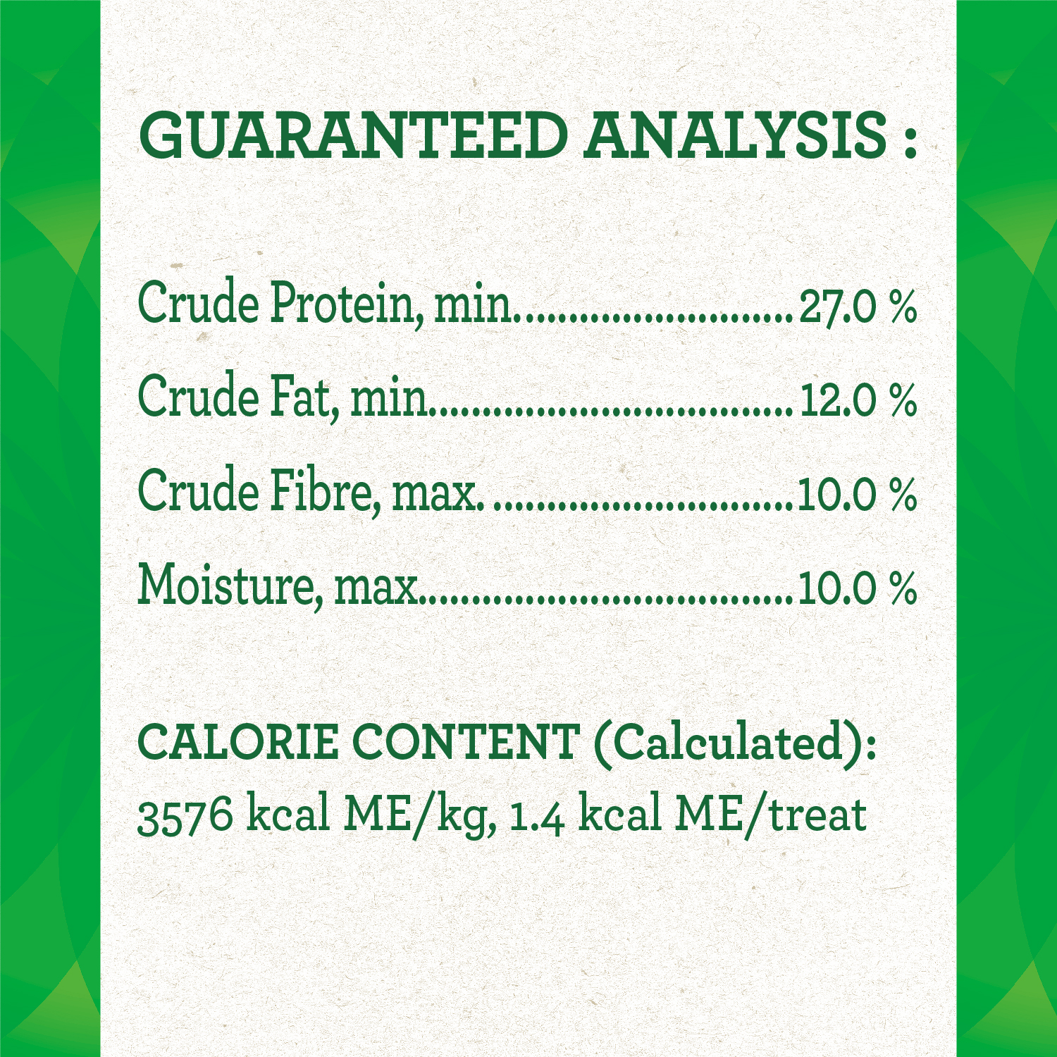 GREENIES™ FELINE Adult Dental Oven Roasted Chicken Flavour guaranteed analysis image