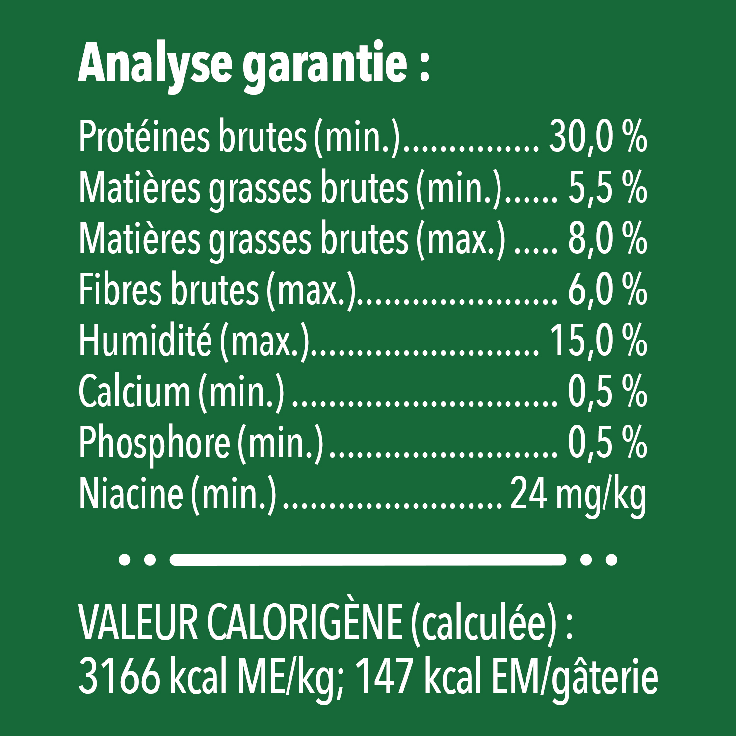 Gâteries dentaires pour chiens adultes GREENIES(MC) Original format moyen guaranteed analysis image