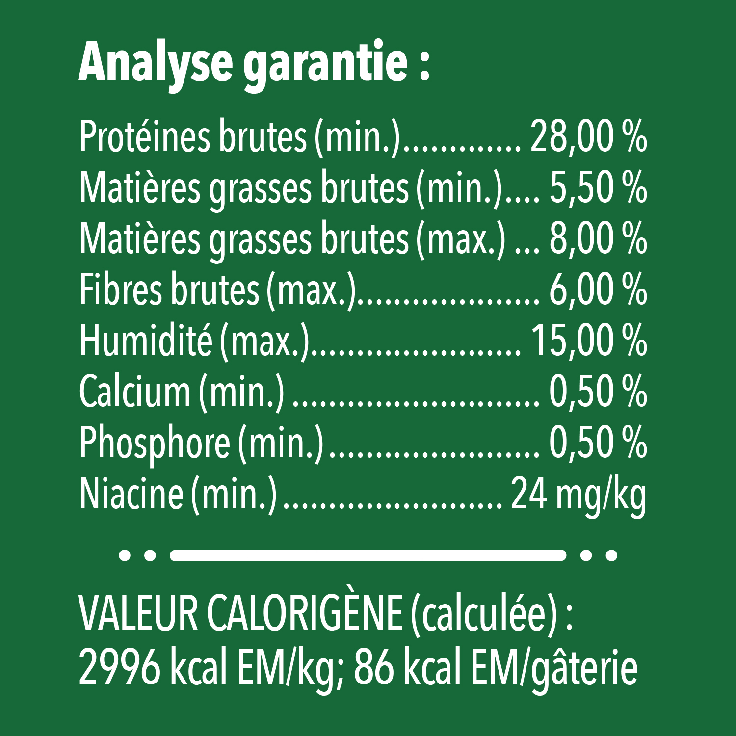 Gâteries dentaires pour chiens adultes GREENIES(MC) Original format moyen guaranteed analysis image