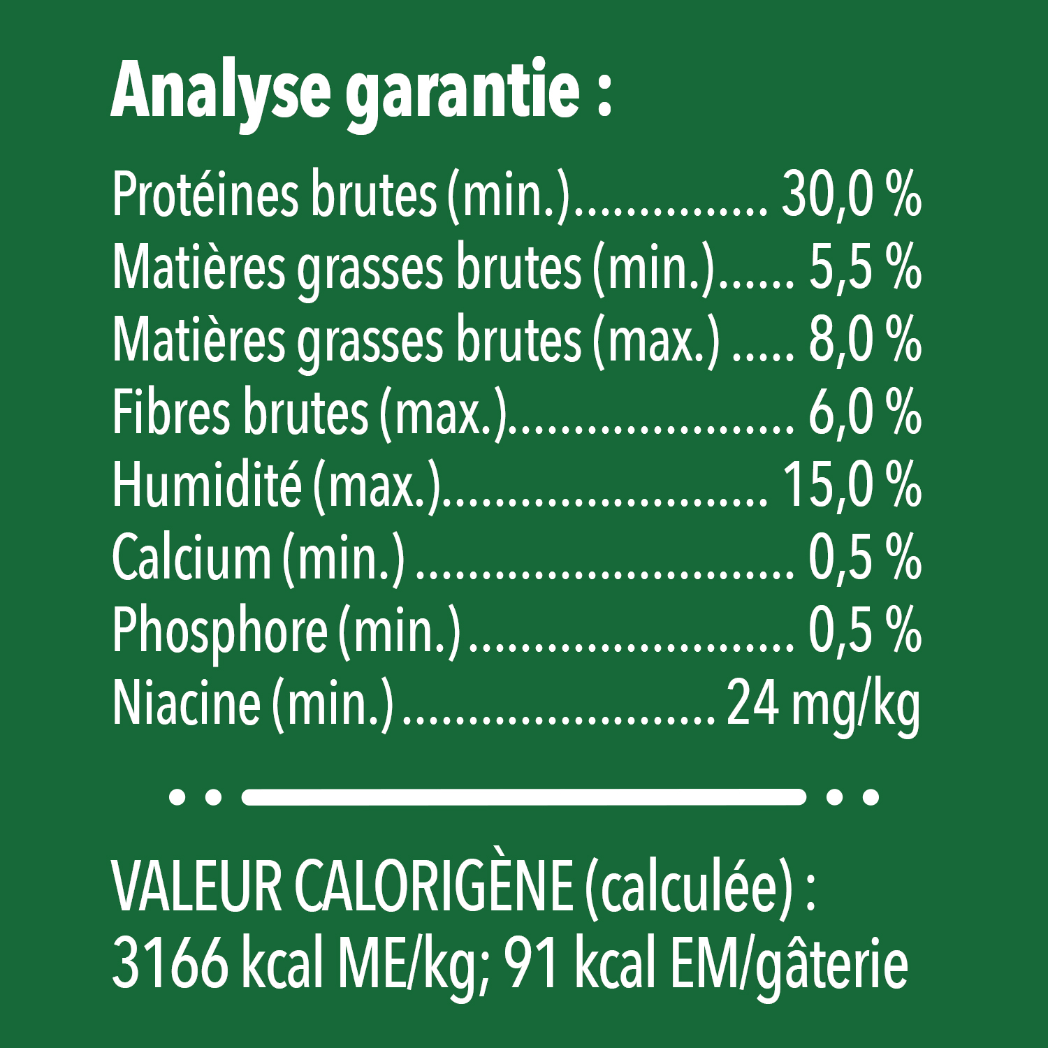 Gâteries dentaires pour chiens adultes GREENIES(MC) Original format moyen guaranteed analysis image