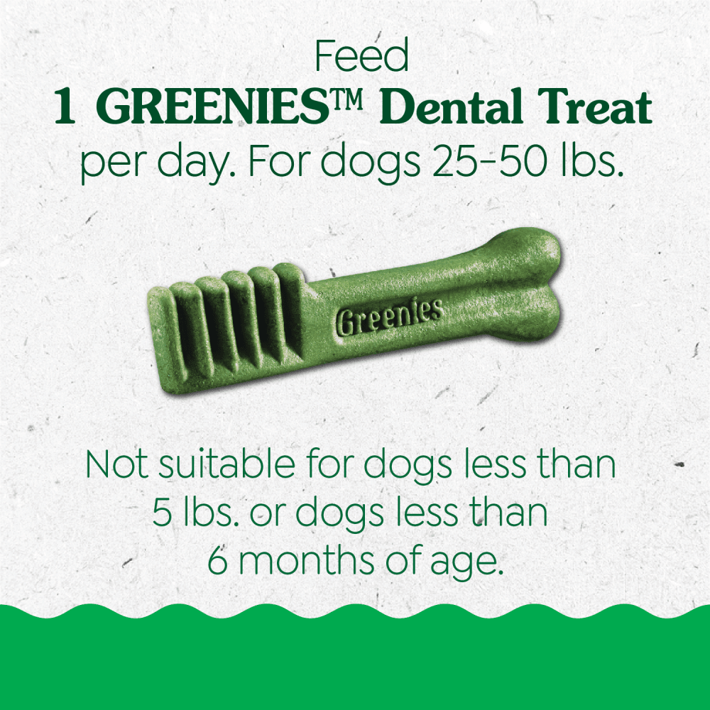 GREENIES™ Puppy Regular Dental Care Treats feeding guidelines image
