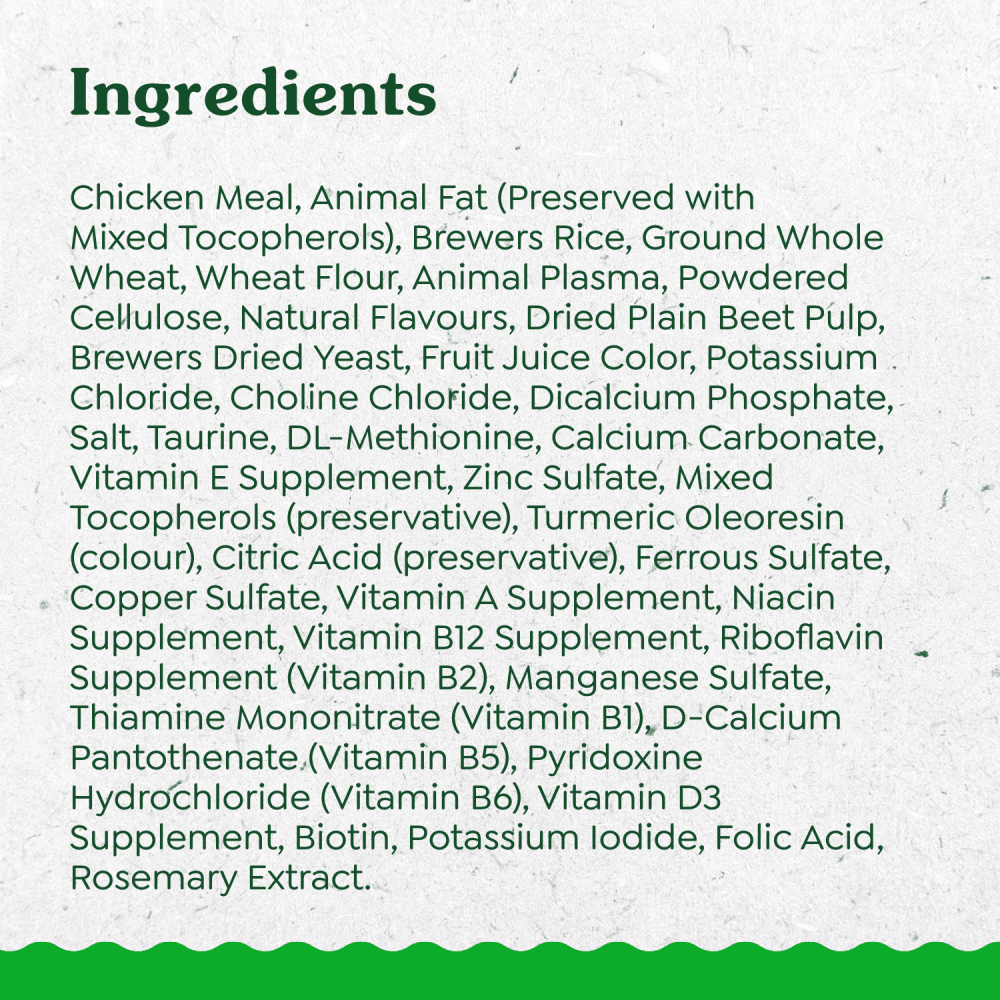 FELINE GREENIES™ SMARTBITES™ Healthy Indoor™ Adult Cat Treats Chicken Flavour ingredients image