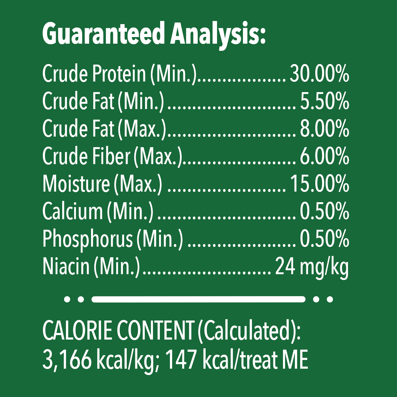 CANINE GREENIES™ Original LARGE Natural Dental Dog Treats guaranteed analysis image