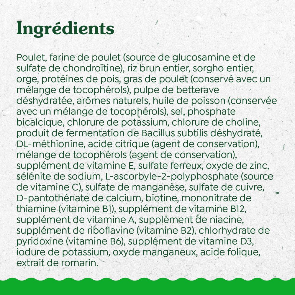 GREENIES ÉLÉMENTS ESSENTIELS pour chiots – recette avec poulet véritable et riz brun ingredients image